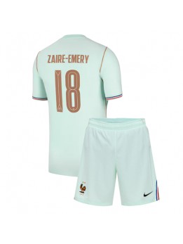 Detské Futbalové oblečenie Francúzsko Warren Zaire-Emery #18 MS 2026 Krátky Rukáv - Preč (+ trenírky)